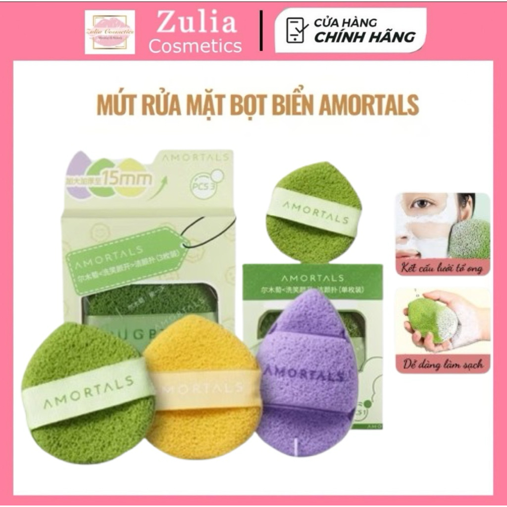 [AMORTALS] Mút Rửa Mặt AMORTALS Dạng Giọt Nước Hỗ Trợ Rửa Mặt Chuyên Sâu