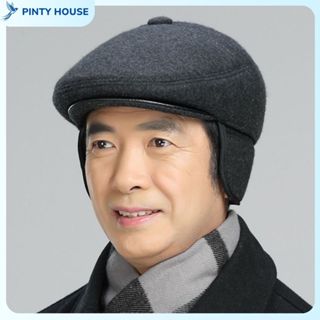  Mũ beret mỏ vịt có khóa bấm đằng trước Nón nồi có tai che ấm mùa đông hàng cao cấp phù hợp nam trung niên người già 