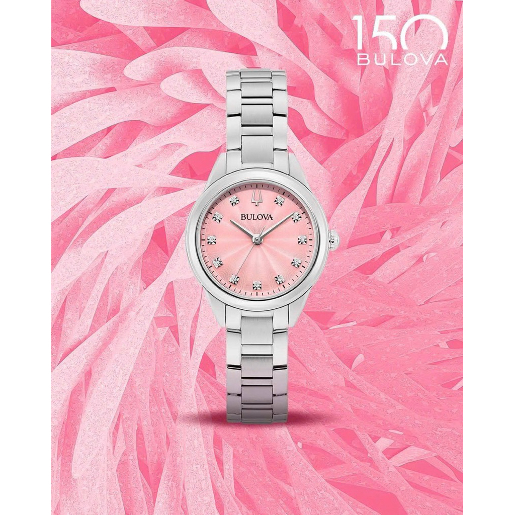[Chính Hãng 100%] Đồng Hồ Nữ Bulova 96P250  Máy Quartz (Pin) Kính Sapphiare Mặt Siz 28mm Thép Không 