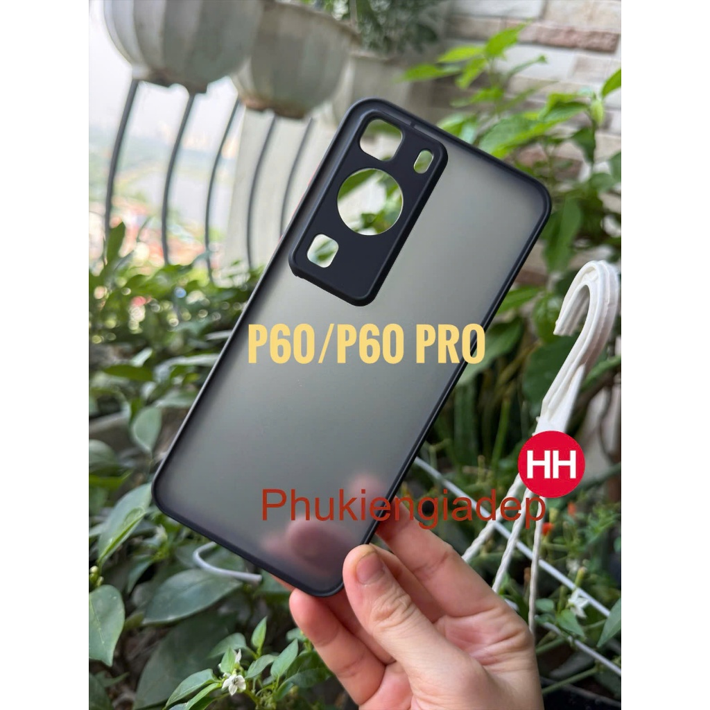 Ốp lưng Huawei P60 Pro , P60 nhám viền màu,chống bám vân tay
