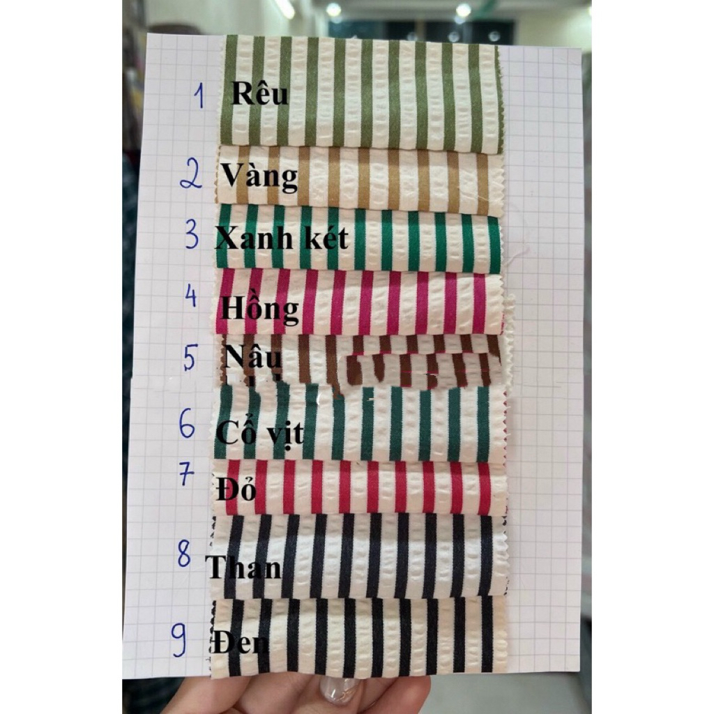 thô kẻ nhiều màu