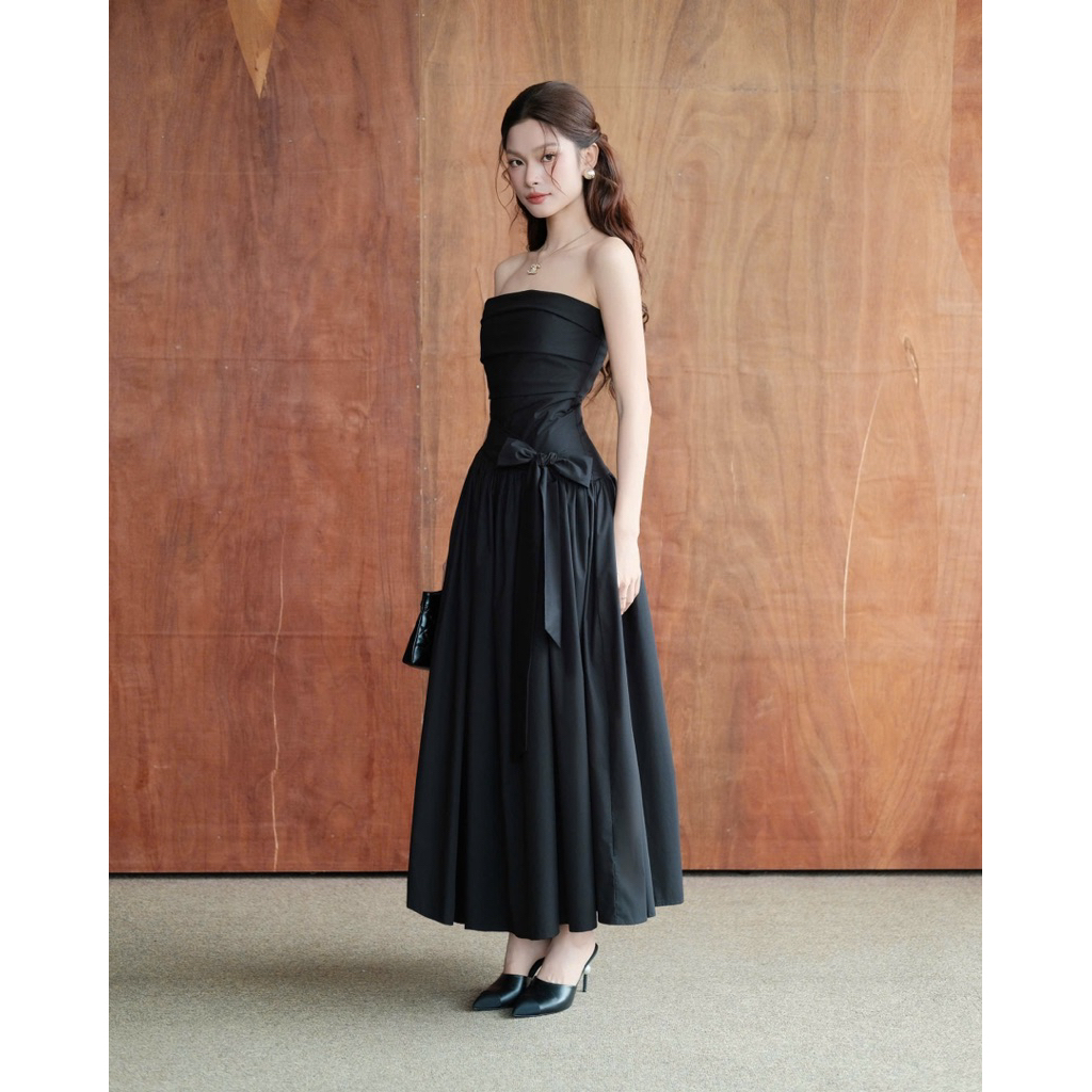 RUBIES Dovey Dress - Đầm Dài Nữ Vải Kate Dáng Ôm Tùng Xòe Cúp Ngực | BigBuy360 - bigbuy360.vn