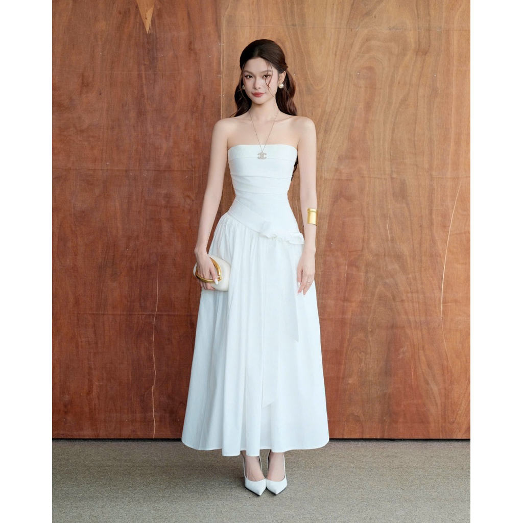 RUBIES Dovey Dress - Đầm Dài Nữ Vải Kate Dáng Ôm Tùng Xòe Cúp Ngực | BigBuy360 - bigbuy360.vn