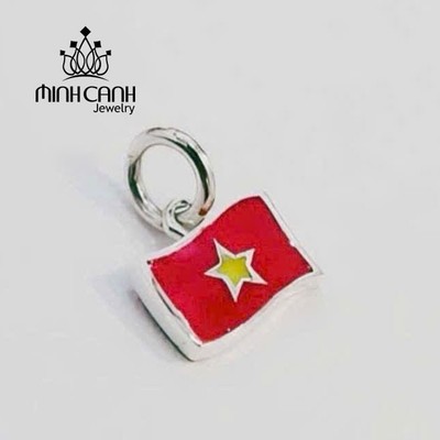 Charm Bạc Lá Cờ Việt Nam, Cờ Đỏ Sao Vàng Mix Dây Chuyền Vòng Tay - Minh Canh Jewelry