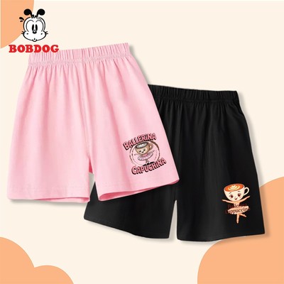 Quần đùi bé gái BOBDOG quần trẻ em vải cotton thoáng mát cạp chun in hình capucina cho bé