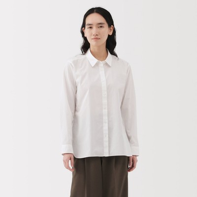 MUJI Áo Sơ Mi Cổ Thường Dài Tay Vải Broadcloth