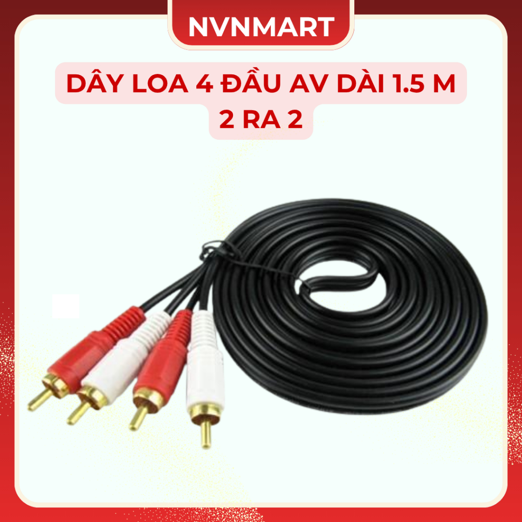 Dây loa jack AV 2 ra 2 ,dây loa 4 đầu AV Dài 1.5 M