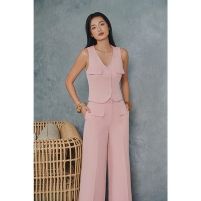 Quần ống suông phối túi SIXDO (Pink Woven Loose Pants)