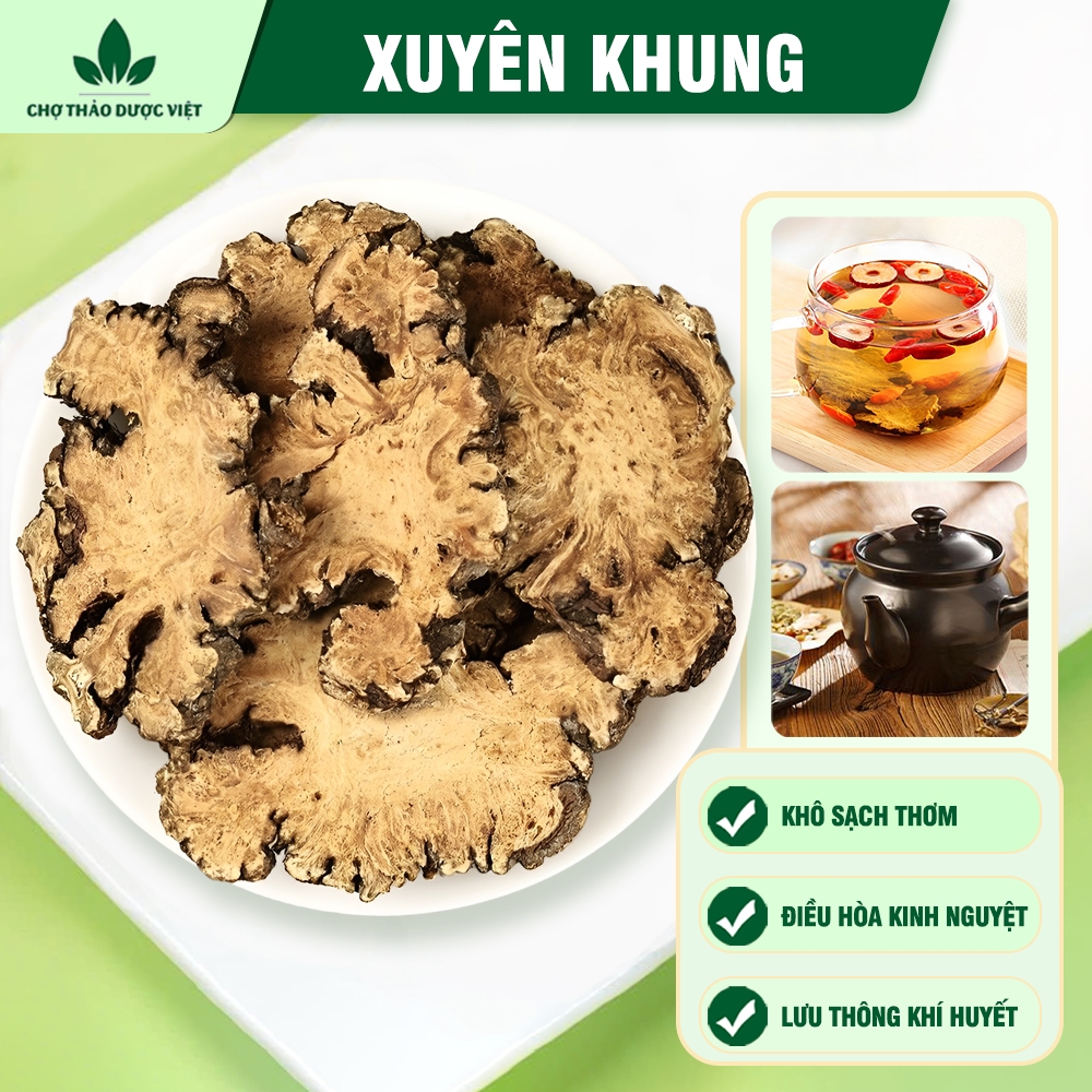 Xuyên khung 500g, hàng khô, sạch, thái lát mỏng, không vụn - Chợ Thảo Dược Việt