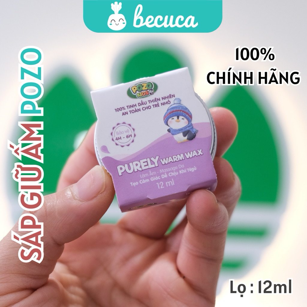 Sáp Giữ Ấm Pozo 12ml Cho Bé - Ngừa Cảm Lạnh, Giảm Ho, Dưỡng Ẩm Da, An Toàn Tự Nhiên Becuca