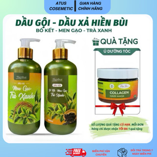 Combo Dầu Gội -Xả Bồ Kết Men Gạo Trà Xanh Hiền Bùi tặng ủ tóc