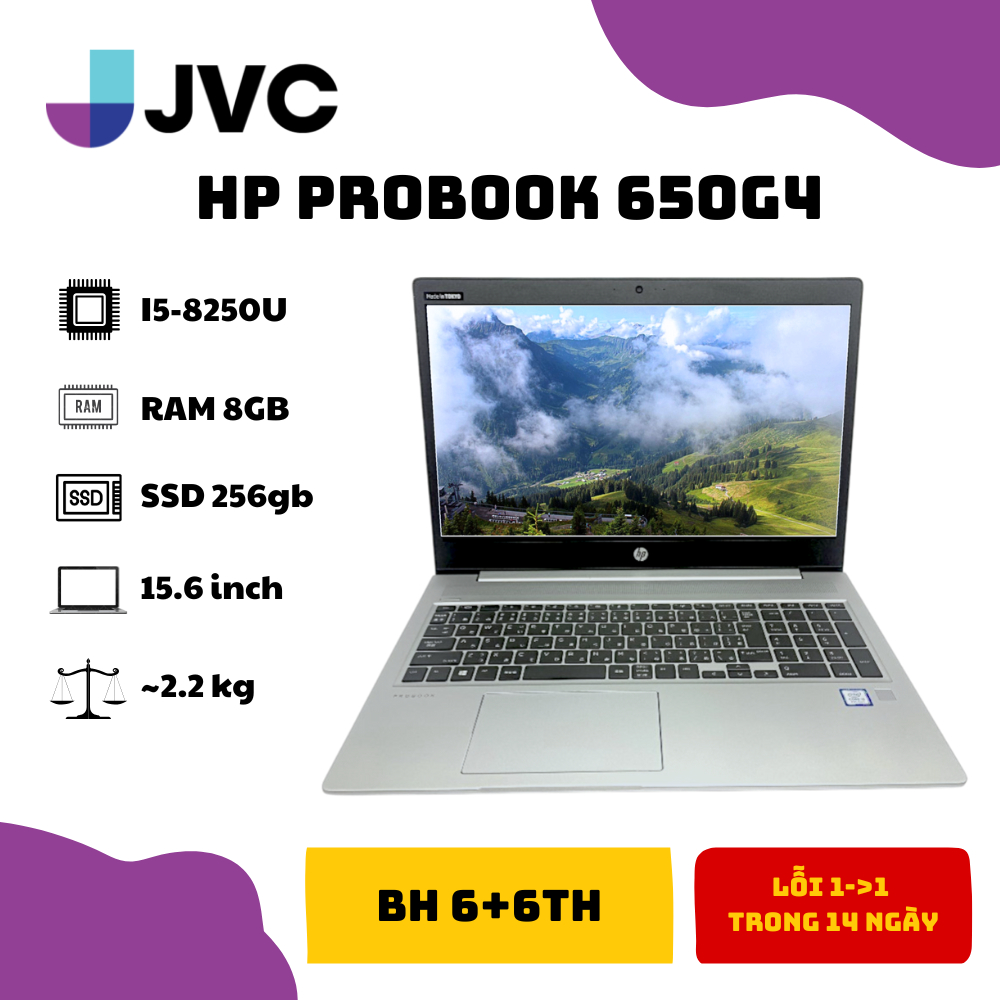 Laptop xách tay giá rẻ HP 650g4 I5-8250U RAM 8GB SSD 256gb