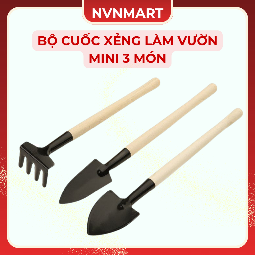 Bộ cuốc xẻng làm vườn mini 3 món