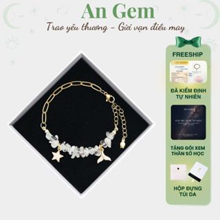 Vòng tay đá phong thủy tự nhiên mix charm xích cá tính An Gem, lắc tay nữ freesize tinh tế
