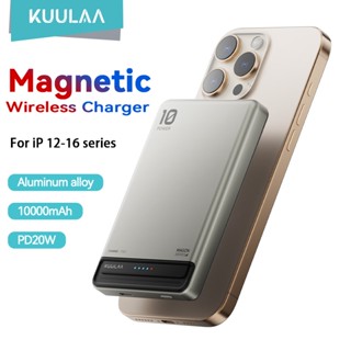Pin sạc dự phòng không dây từ tính KUULAA 10000mAh PD20W, Bộ sạc Qi, Cho iP 17-12, Mini Siêu Mỏng Nhỏ Gọn