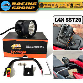 Đèn Trợ Sáng L4X Chính Hãng Ma Racing Công Suất 40W Chip SST20 Gom Tốt, Chống Nước IP68 - BH 1 Năm