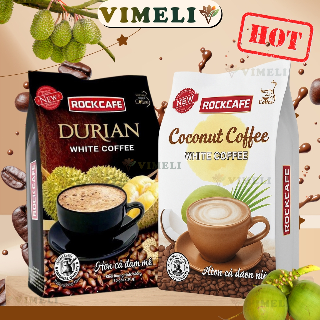 Cà Phê Sầu Riêng ROCKCAFE Thơm Béo - Cà Phê Sữa Dừa Rock Cafe, Cafe Sữa - Coffee, Cafe Hoà Tan VIMEL