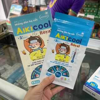 Miếng dán hạ sốt Aikicool hỗ trợ hạ sốt, giảm đau đầu say nắng gói 2 miếng