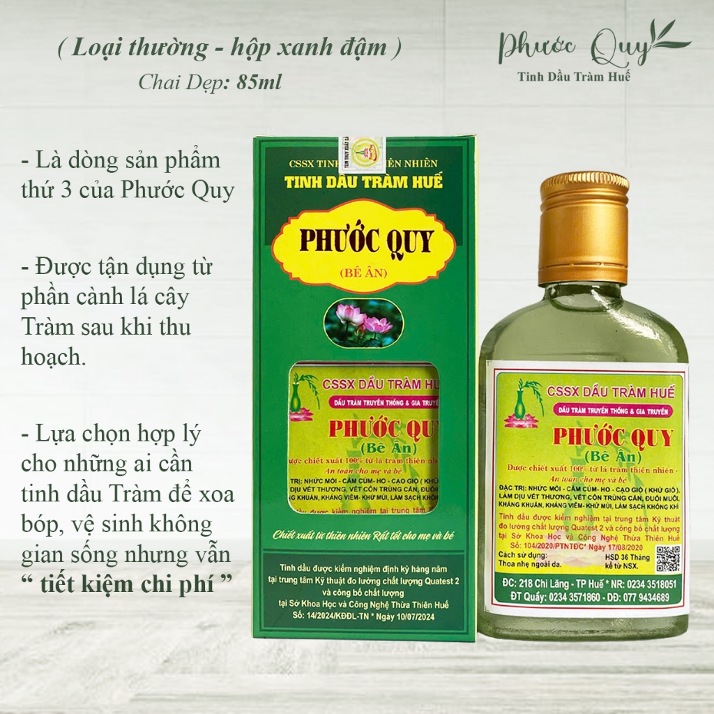 CHÍNH HÃNG- Tinh Dầu Tràm Huế Phước Quy - Loại Thường 85ml " Sản phẩm tiết kiệm kinh tế "