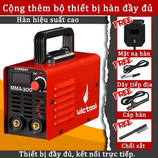 Máy hàn mini MMA-300 Máy hàn 1.6-3.2mm Máy hàn que 3.9KW Động cơ không chổi than,PHỤ KIỆN ĐẦY ĐỦ