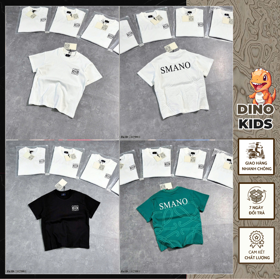 Áo Phông Bé Trai Smano Họa Tiết Siêu Đẹp - Áo Thun Bé Trai Loewe Mẫu Mới Nhất