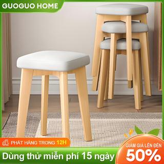 GUOGUO Ghế đôn bọc nệm êm ái  Gỗ tự nhiên, thân thiện môi trường, chịu lực vượt trội