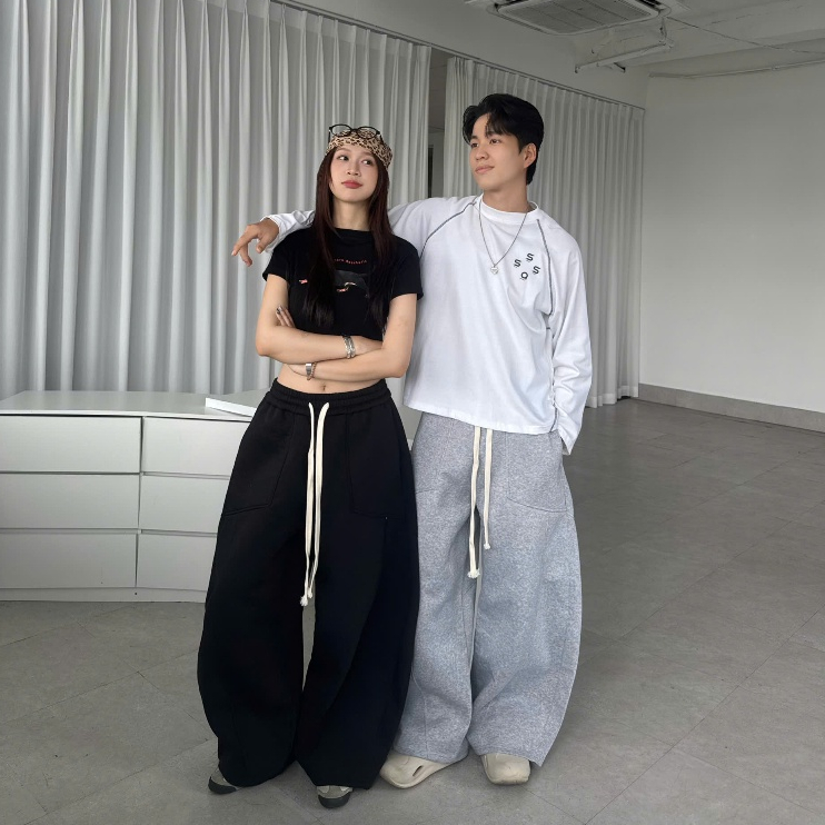 Quần Dài Nỉ Ép Hàn Ống Cong Form Unisex Tôn Dáng Nam Nữ | SSSTore.Aesthetic | BigBuy360 - bigbuy360.vn