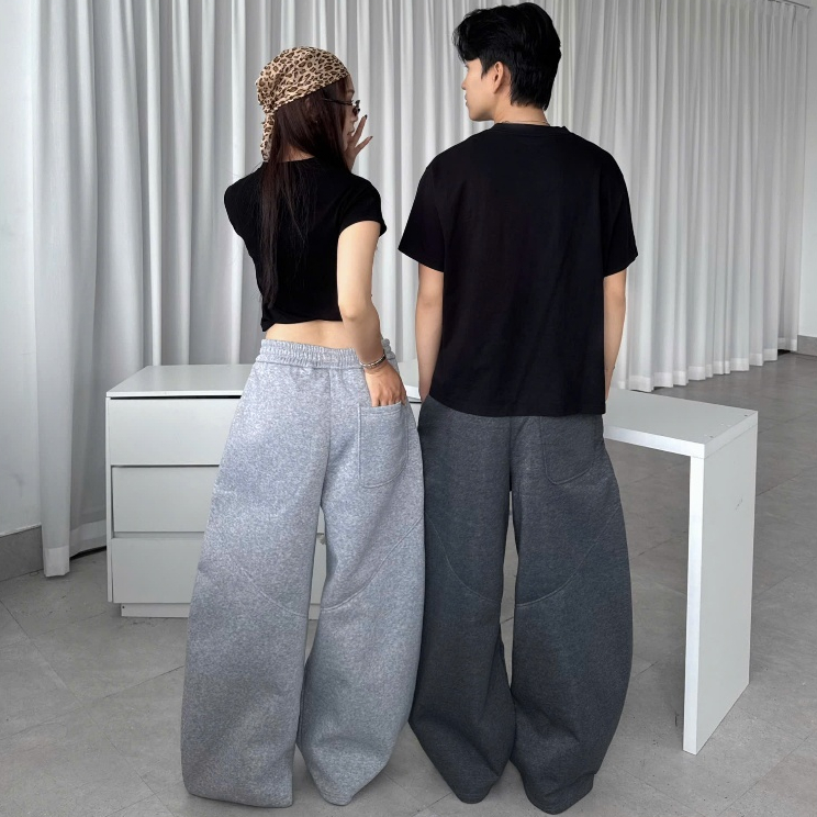 Quần Dài Nỉ Ép Hàn Ống Cong Form Unisex Tôn Dáng Nam Nữ | SSSTore.Aesthetic | BigBuy360 - bigbuy360.vn