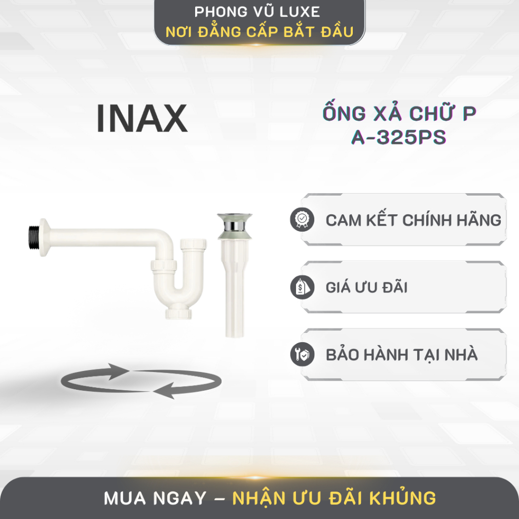 Ống xả chữ P + ống thải chậu A-325PS