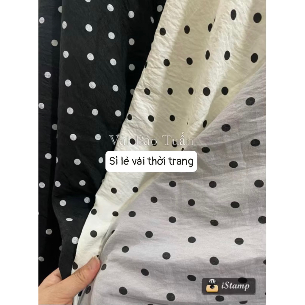 Vải đũi chấm bi 3 màu