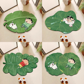  Thảm chùi chân chống trượt nhà tắm thảm hoạt hình Shin chất liệu bùn tảo thấm hút nhanh khô dễ thương cho nhà tắm 