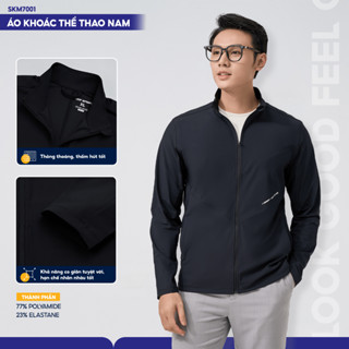 Áo khoác gió nam YODY khoác thể thao, chống nắng, kéo khóa, hạn chế nhăn nhàu SKM7001