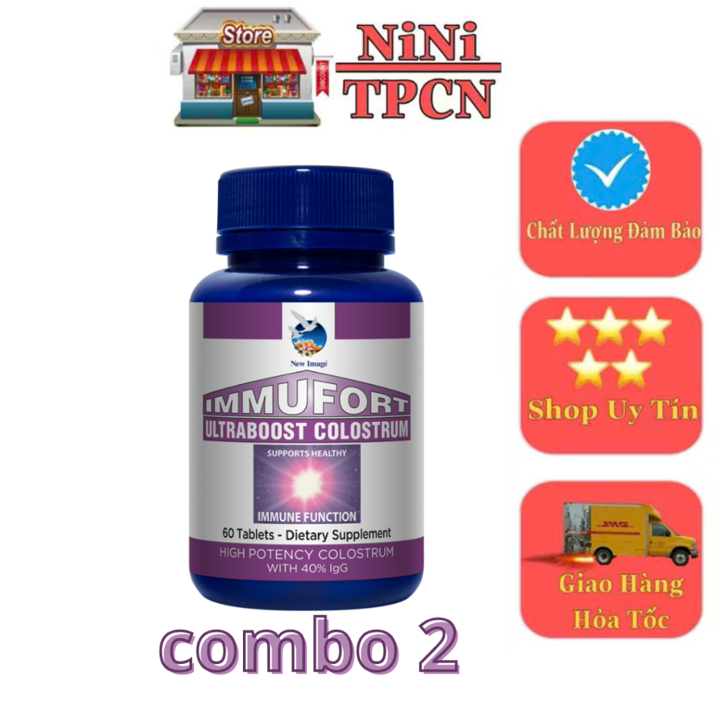 combo 2 Viên uống Immufort Ultraboost Colostrum New Image(chính hãng)