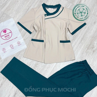 Mẫu đồng phục giáo viên mầm non, spa, tiệm nail, massage chất cotton lạnh mặc co giãn thoáng mát
