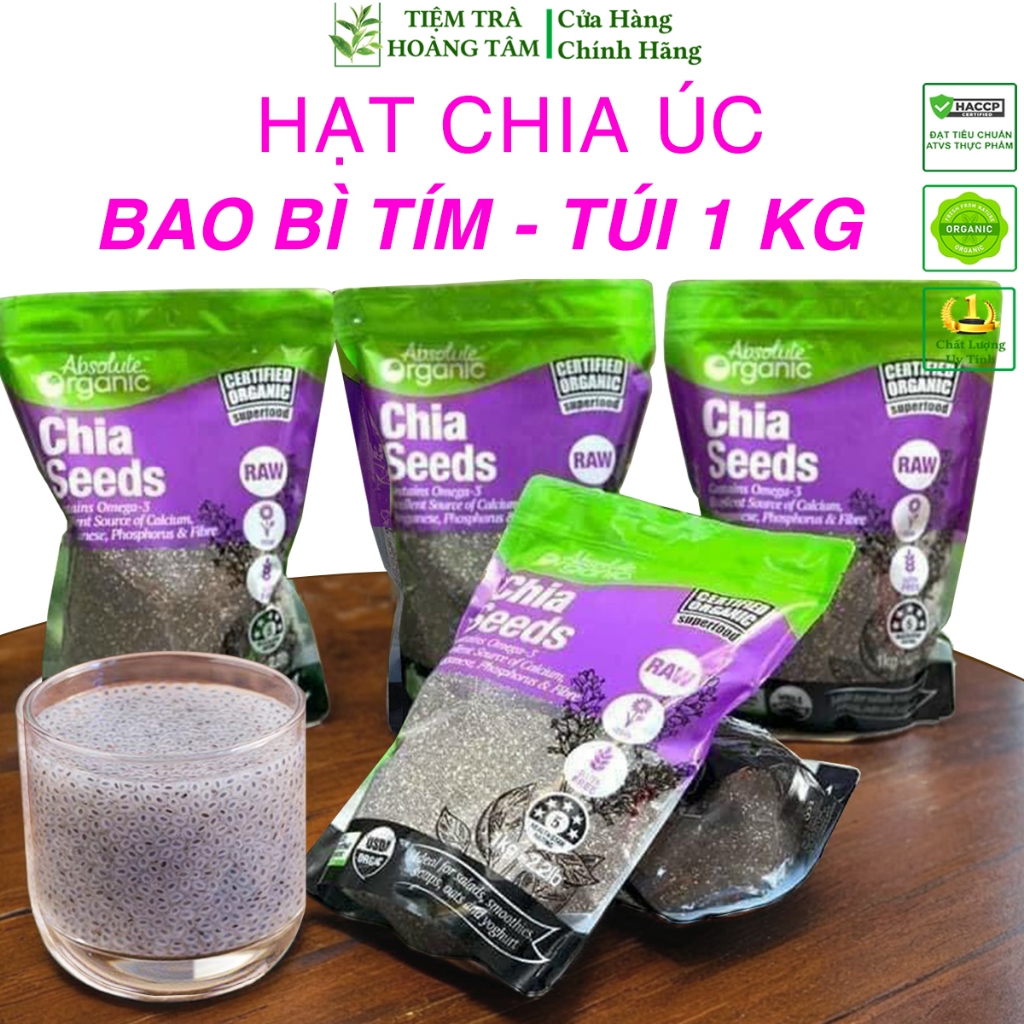  Hạt chia Úc - Bao bì tím túi 1 KG - Cung cấp canxi và khoáng chất. Giúp kiểm soát lượng đường trong máu. 