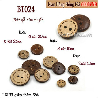 4 gói NÚT GỖ DỪA TUYỂN BT024 ghi chú cỡ khi đặt hàng