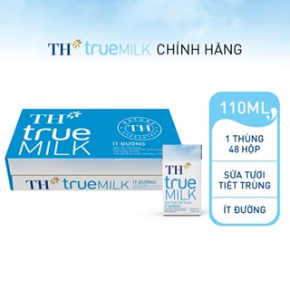 [LIVE STREAM] Thùng 48 hộp sữa tươi tiệt trùng TH true MILK ít đường 110 ml (110 ml x 48)