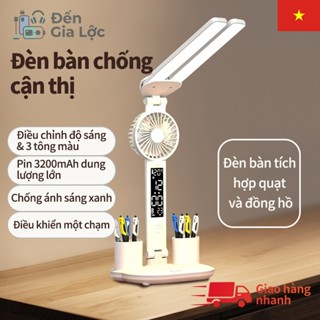 Đèn LED Để Bàn Đa Năng, Đèn Học Để Bàn Chống Cận Cao Cấp Với 3 Màu Sáng Và Đồng Hồ LCD Sắc Nét