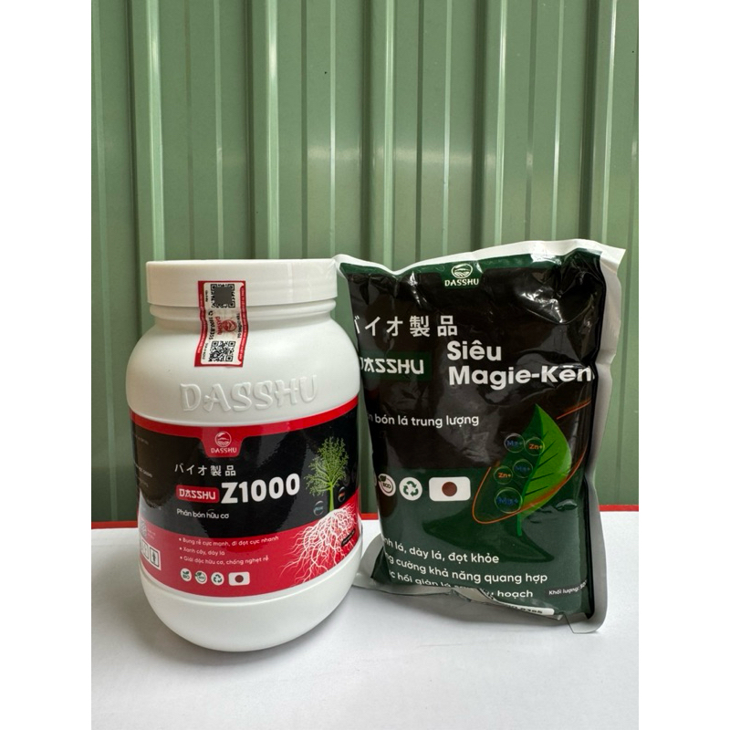 Phân bón DASSHU Z1000 (Hàng Chính hãng, hộp 1kg) tặng 1 gói Siêu Magie kẽm 500g, siêu kích rễ kích đ