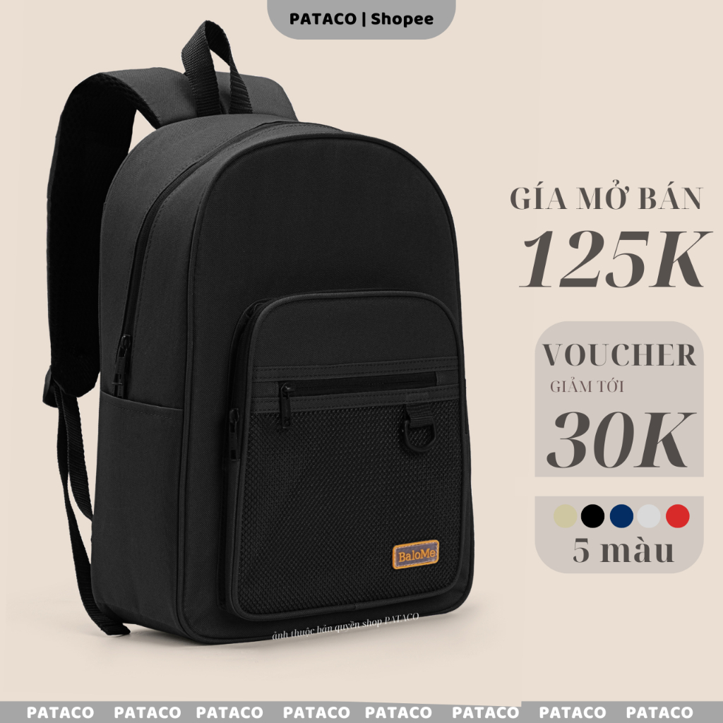 Balo Nam Nữ Thương Hiệu PaTaCo Kiểu Dáng Đơn Giản Phù Hợp Đi Học Đi Chơi Mã PTC001