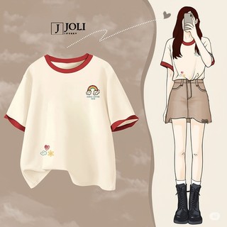  Áo Thun Bo Viền Tay Nam Nữ Unisex Tay Lỡ By J Joli Trendy Mã Rich Chất Cotton Form Rộng Phong Cách Ulzzang 