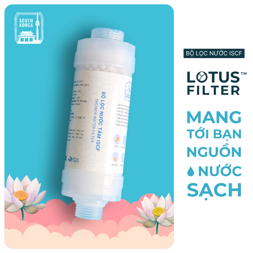 Bộ lọc nước tắm gắn vòi hoa sen ISCF