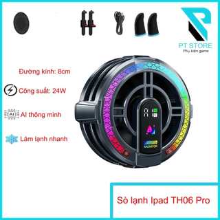  Quạt tản nhiệt Sò lạnh cho Ipad máy tính bảng Kiri TH06 Pro - Đương kích 8cm - công suất 24W - AI thông minh 
