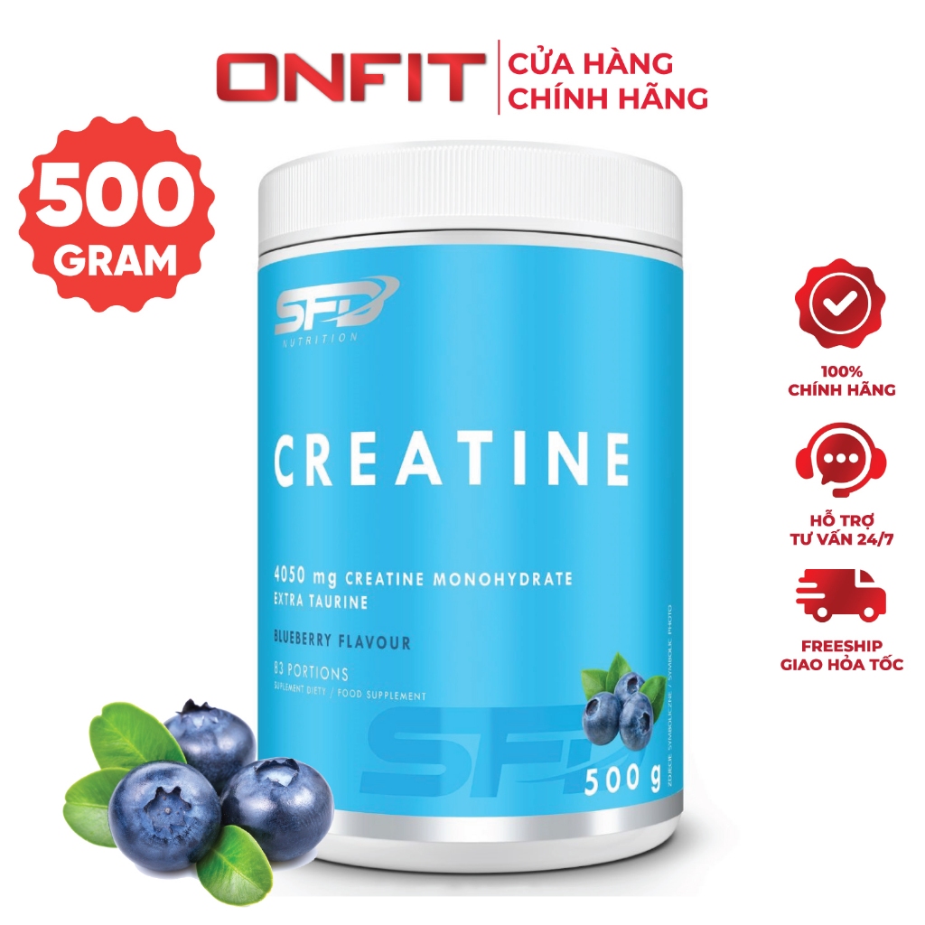 SFD Nutrition Creatine Monohydrate (500g) Bổ Sung Taurine, Tăng Sức Mạnh và Hiệu Suất Tập Luyện | Nh