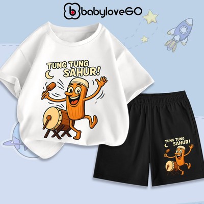 Bộ đồ Tung Tung Tung Sahur BRAINROT cho bé BabyloveGO, set quần áo trẻ em mùa hè thoáng mát