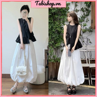 Set áo sát nách tà xếp cách điệu phối chân váy bí form dài TABISHOP Set đồ nữ sang chảnh thiết kế lạ mắt(140)