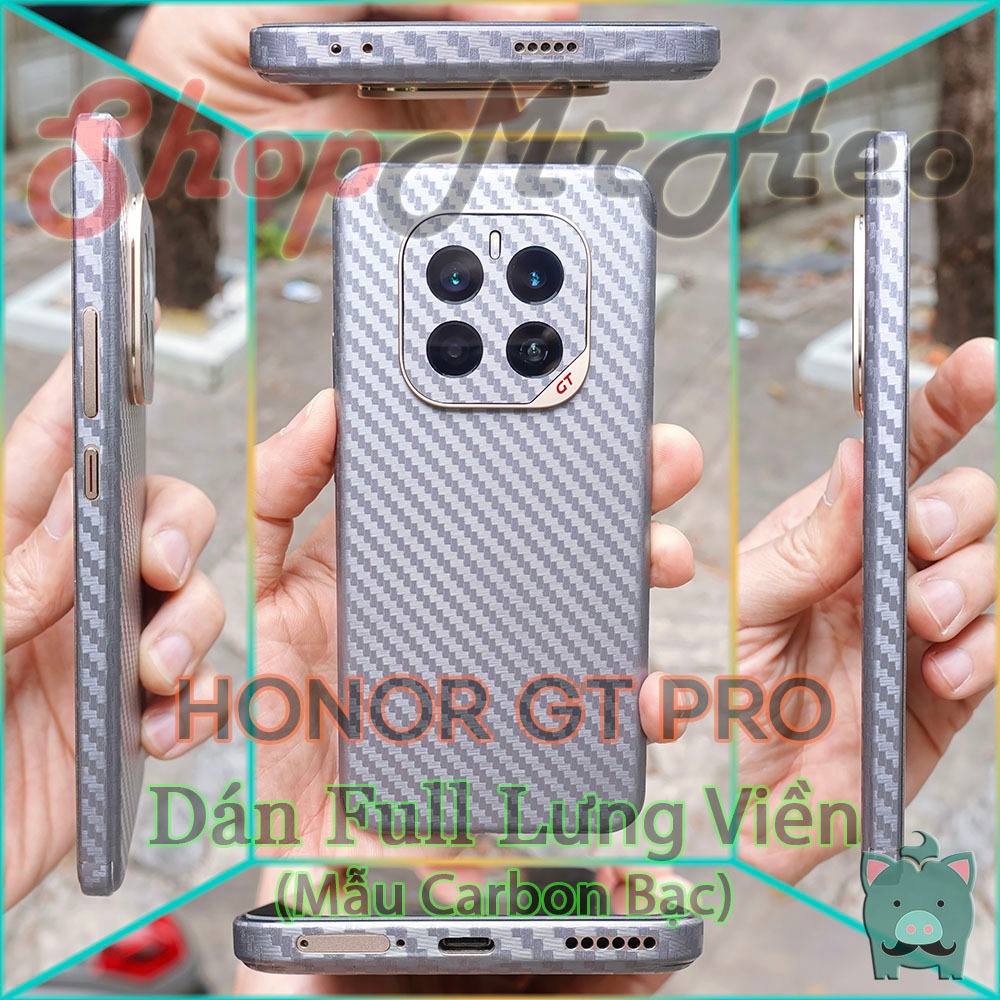 Dán Skin Full Mặt Sau & Viền Honor GT Pro / Honor GT / Honor 90 GT - Carbon, Da, Kim Tuyến, Nhôm Xướ