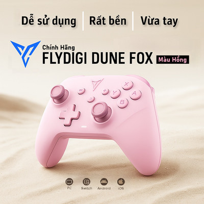 [Chính Hãng] [BH12T] Flydigi Dune Fox Màu Hồng | Tay cầm chơi game Wireless hỗ trợ đa nền tảng PC / Switch / Mobile