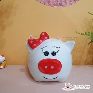 Lợn Nơ - Mũ tiết kiệm - GỐM SỨ CAO CẤP ( size 1, size 2 và size 3 )