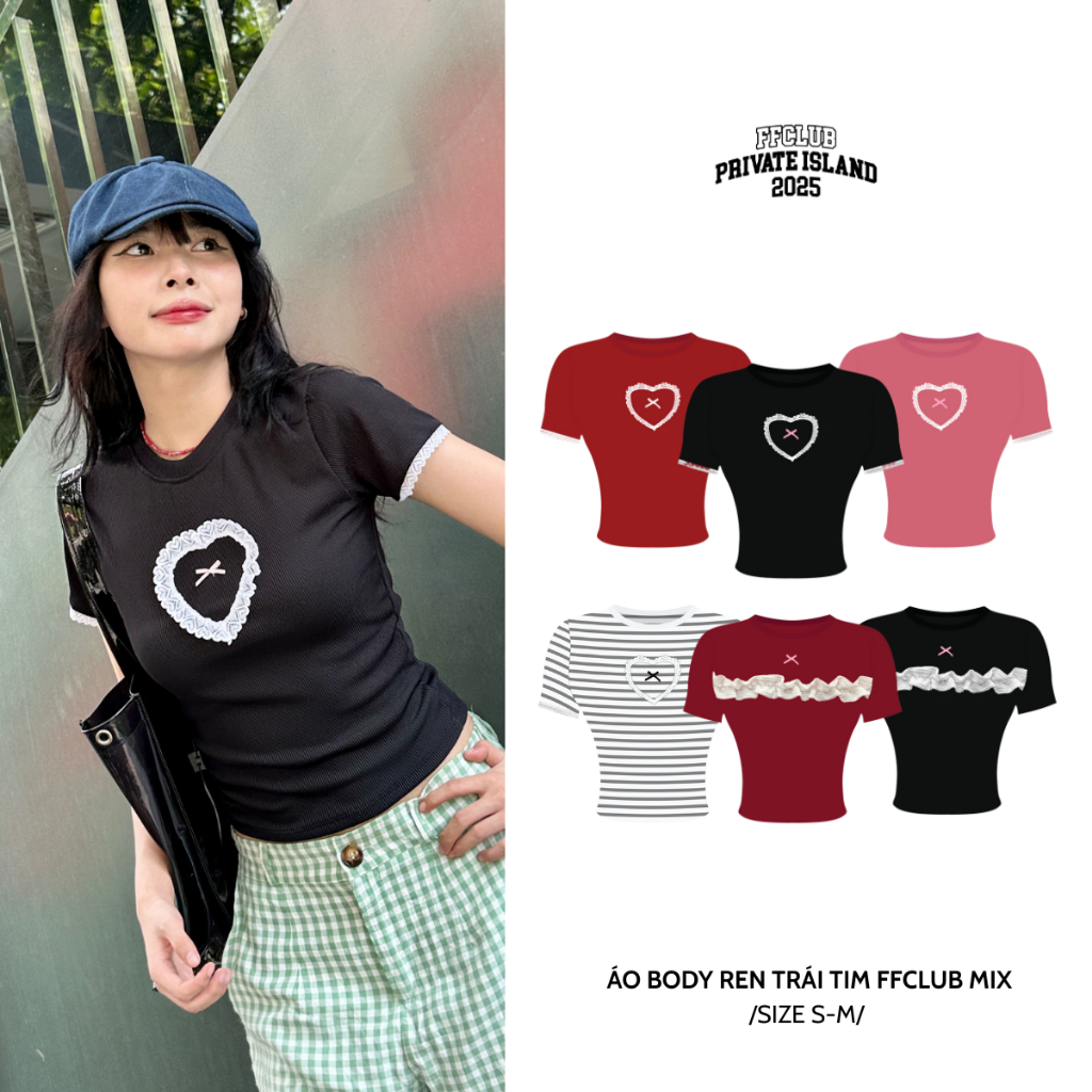 ÁO BODY REN TRÁI TIM FFCLUB MIX